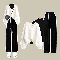 ホワイトセーター+ブラックシャツ/2点セット