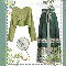 グリーン/セーター＋グリーン/スカート